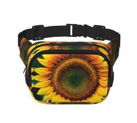 Cangurera grande con estampado de girasol You Are My Sunshine para mujer, bonita riñonera cruzada de moda, Negro -, Talla única