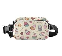 Cangurera impermeable para mujer, bonita riñonera de viaje, beige, 8 x 5.3 x 2.3 pulgadas, divertida y linda, beige dulce, 8 x 5.3 x 2.3 pulgadas, linda y divertida, Beige dulce, 8 x 5.3 x 2.3 inch