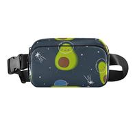 Cangurera impermeable para mujer, diseño de aguacate, azul marino espacial, 8 x 5.3 x 2.3 pulgadas, divertido y lindo, azul marino espacial de aguacate, 8 x 5.3 x 2.3 pulgadas, Aguacate Space Navy, 8