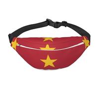 Cangurera ligera para correr, senderismo, estampado de bandera de Surinam, riñonera grande para entrenamiento, viajes, color negro, talla única, deportes, negro, talla única, deportes, Black, Talla