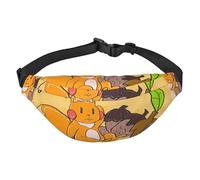 Cangurera ligera para correr, senderismo, estampado de semillas de girasol, ardilla, riñonera grande para entrenamiento, viajes, negro, talla única, deportes, negro, talla única, deportes, Black