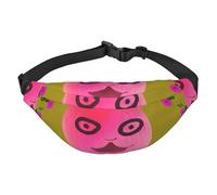 Cangurera ligera para correr, senderismo, estampado divertido de melocotón, riñonera grande para entrenamiento, viajes, negro, talla única, deportes, negro, talla única, deportes, Black, Talla única