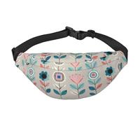 Cangurera ligera para correr, senderismo, estampado floral caprichoso, riñonera grande para entrenamiento, viajes, negro, talla única, deportes, negro, talla única, deportes, Black, Talla única