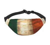 Cangurera ligera para correr, senderismo, estampado retro de bandera irlandesa, riñonera grande para entrenamiento, viajes, negro, talla única, deportes, negro, talla única, deportes, Black, Talla