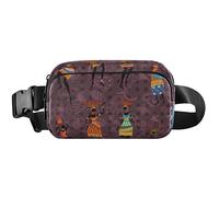 Cangurera morada para mujer africana, impermeable, riñonera, bonita bolsa cruzada para la cintura, color morado, 8 x 5.3 x 2.3 pulgadas, divertida y linda, mujer africana morada, 8 x 5.3 x 2.3