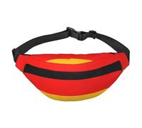 Cangurera multifuncional con bandera de Alemania, libera tus manos, cierre de cremallera, se puede cruzar y atar alrededor de la cintura, mochila de viaje de montañismo para correr, color negro, talla