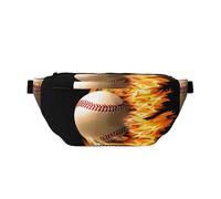Cangurera para correr con estampado de béisbol Fire, casual, ligera, con cinturón cruzado y correa ajustable