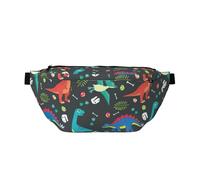 Cangurera para correr con estampado de dinosaurio de dibujos animados, casual, ligera, con correa ajustable