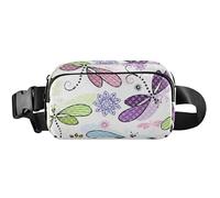 Cangurera para mujer, bonita libélula blanca, riñonera, bonita bolsa cruzada impermeable, bonita libélula blanca, 8 x 5.3 x 2.3 pulgadas, divertida y linda libélula blanca, 8 x 5.3 x 2.3 pulgadas