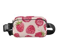 Cangurera para mujer, bonita riñonera impermeable para mujer, color rosa frambuesa fresca, 8 x 5.3 x 2.3 pulgadas, divertida y divertida, rosa frambuesa fresca, 8 x 5.3 x 2.3 pulgadas, divertida, Rosa