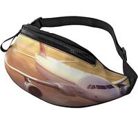 Cangurera personalizada para deportes al aire libre, senderismo, avión en el cielo al atardecer, riñonera con correas, Como se muestra en la imagen, Talla única, moda