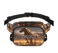 Cangurera personalizada para hombres y mujeres, impermeable, con nombre personalizado, bolsa de cintura cuadrada de viaje, cinturón cruzado personalizado, bolsa de hombro, hermosa cebra abstracta,