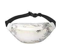 Cangurera, riñonera cruzada, riñonera para viajes, correr, para hombres y mujeres, bambú y flores de cerezo, árbol zen, imagen