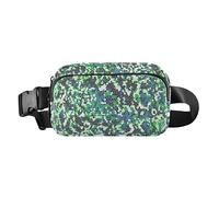 Cangurera verde abstracta de moda para mujeres y hombres, riñonera multiusos con cremallera con correa ajustable para viajes, gimnasio y trabajo, Celosía abstracta verde, talla única