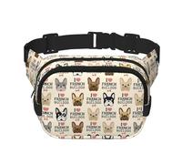 Cangureras de bulldog francés para mujeres y hombres, riñoneras de moda para entrenamiento, correr, viajar, senderismo, NEGRO, One Size