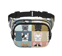 Cangureras de bulldog francés para mujeres y hombres, riñoneras de moda para entrenamiento, correr, viajar, senderismo, NEGRO, One Size