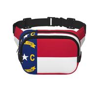 Cangureras de la bandera del estado de Carolina del Norte para mujeres y hombres, riñoneras de moda para entrenamiento, correr, viajar, senderismo, Black, Talla única