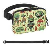 Cangureras de varios aliens para mujeres y hombres, riñonera cruzada con bolsillos con cremallera, riñonera impermeable con correa ajustable para entrenamiento, correr, viajar, senderismo, multicolor,