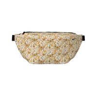 Cangureras grandes para mujeres y hombres, bandolera de viaje retro de los años 70 y 60 con flores para mujer, a la moda, riñonera para mujeres, hombres, bandolera con correa ajustable