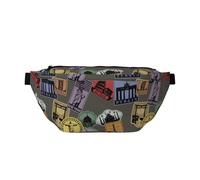 Cangureras grandes para mujeres y hombres, cruzadas, con estampado de mundos, bolsas cruzadas de viaje para mujer, a la moda, riñonera para mujeres y hombres, riñonera para mujer con correa ajustable