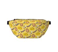 Cangureras grandes para mujeres y hombres, cruzadas, con estampado de queso y tocino, color amarillo, bolsa cruzada de viaje para mujer, moderna, riñonera para mujeres y hombres, riñonera para mujer