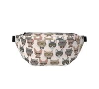 Cangureras grandes para mujeres y hombres, cruzadas, con gafas, Cornish Rex, lindas bolsas de viaje para mujer, a la moda, bolsa de cinturón para mujeres y hombres, bolsa de cintura para mujer con