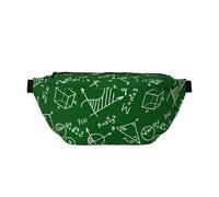 Cangureras grandes para mujeres y hombres, cruzadas, con patrón matemático, color verde, bolsas cruzadas de viaje para mujer, a la moda, riñonera para mujeres y hombres, riñonera para mujer con correa