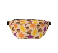 Cangureras grandes para mujeres y hombres, cruzadas, de bellota, otoño, hojas de hojas, bolsas cruzadas de viaje para mujer, bolsa de cintura para mujer, bolsa de cinturón para mujeres y hombres