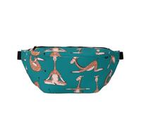 Cangureras grandes para mujeres y hombres, cruzadas, jirafas haciendo varias bolsas de yoga, viajes, bolsa de cintura para mujer, bolsa de cinturón para mujeres y hombres, cruzada con correa ajustable