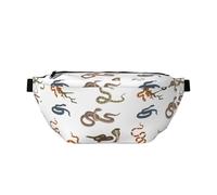 Cangureras grandes para mujeres y hombres, cruzadas, lindas bolsas de viaje de serpiente de cobra de dibujos animados para mujer, a la moda, bolsa de cinturón para mujeres y hombres, bolsa de cintura