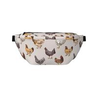 Cangureras grandes para mujeres y hombres, cruzadas, rústicas, lindas bolsas de viaje de pollo para mujer, a la moda, bolsa de cinturón para mujeres y hombres, riñonera para mujer con correa ajustable