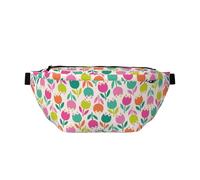 Cangureras grandes para mujeres y hombres, cruzadas, tulipanes, flores, rosa brillante, bolsas cruzadas de viaje para mujer, bolsa de cinturón para mujeres y hombres, bolsa de cintura para mujer con