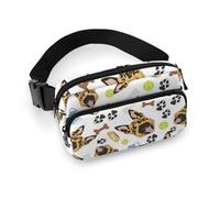 Cangureras para mujeres y hombres, cruzadas, con correa ajustable, diseño de perro pastor alemán n.º 1008, para mujeres y hombres, riñonera para entrenamiento, correr, viajar