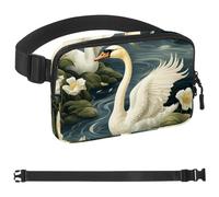 Cangureras Swan in the Lake para mujeres y hombres, riñonera cruzada con bolsillos con cremallera, riñonera impermeable con correa ajustable para entrenamiento, correr, viajar, senderismo, multicolor,