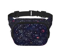 Cangureras unisex de moda con mapa de constelaciones de estrellas, elegantes riñoneras para entrenamientos, correr, viajar y senderismo, Black, Talla única