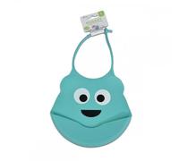 Canguro babero bebé pepita silicona, ajustable babero alimentación bandeja goteo, color:turquesa