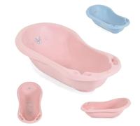 Canguro Basic 80 cm bañera bebé, antideslizante, forma anatómica, compartimentos, color:rosa