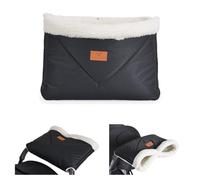 Canguro calentador de manos para cochecito de lujo, manguito, tira de velcro, color:negro