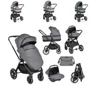 Canguro, cochecito combi 3 en 1 Christiano capazo silla de auto plegable bolso, color:gris