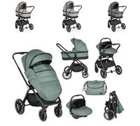 Canguro, cochecito combi 3 en 1 Christiano capazo silla de auto plegable bolso, color:verde