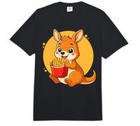 Canguro Comiendo Papas Fritas Divertido Kawaii Animal Food Lover Comfort Colors Adult Heavyweight T-Shirt