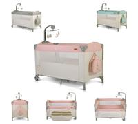 Canguro Cuna Viaje Indiana Corralito Colchón dos niveles Bolso cambiador Ruedas, colores:rosa