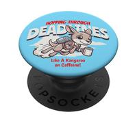 Canguro de café en café cafeína & La cafeína me Despierta PopSockets PopGrip Adhesivo