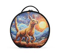 Canguro De Dibujos Animados De Luna De Fuego Acuarela Bolsa de Maquillaje Organizador de Circular Cosméticos Bolsas Creatividad con Divisor Ajustable para Mujeres