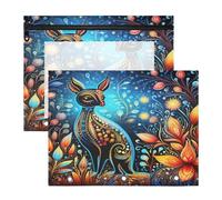 Canguro Flor Estuches para Lápices Transparentes para Archivador de 3 Anillas(2 Pack)