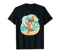 Canguro Fresco Comiendo Helado en Sunny Beach Paradise Camiseta