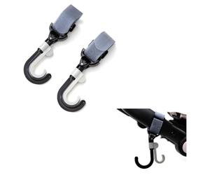 Canguro gancho universal cochecito Hookey 1606 correa de velcro set de 2 ganchos, color:negro
