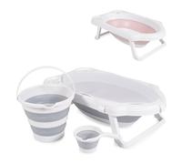 Canguro juego de bañera Hawaii, 4 piezas, plegable, desagüe, red, color:gris