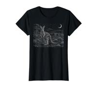 Canguro Naturaleza Amante Cielo Estrellado Vintage Wildlife Graphic Camiseta gráfica económica, Mujer, Negro, S