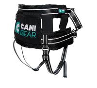 CANI C GEAR, Arnés, Modelo Olympia, Color Negro, Forro Transpirable Mesh™, Bolsillo de Almacenamiento elástico, Soporte Lumbar y glúteos, Mosquetón Deslizante, Garantía de por Vida